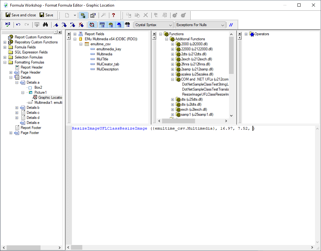Cliquez pour agrandir Crystal Reports